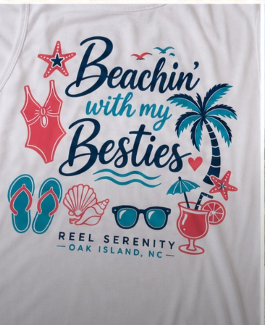 Beachin’ With My Besties Girls Trip Racerback Tank Top