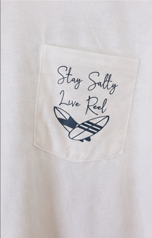 Oak Island Palm & Surfboard Pocket Tee