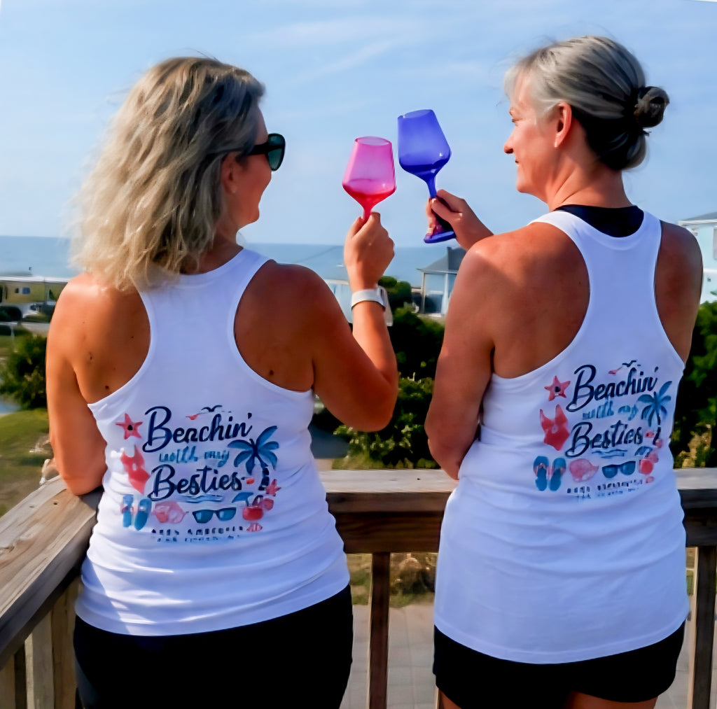 Beachin’ With My Besties Girls Trip Racerback Tank Top