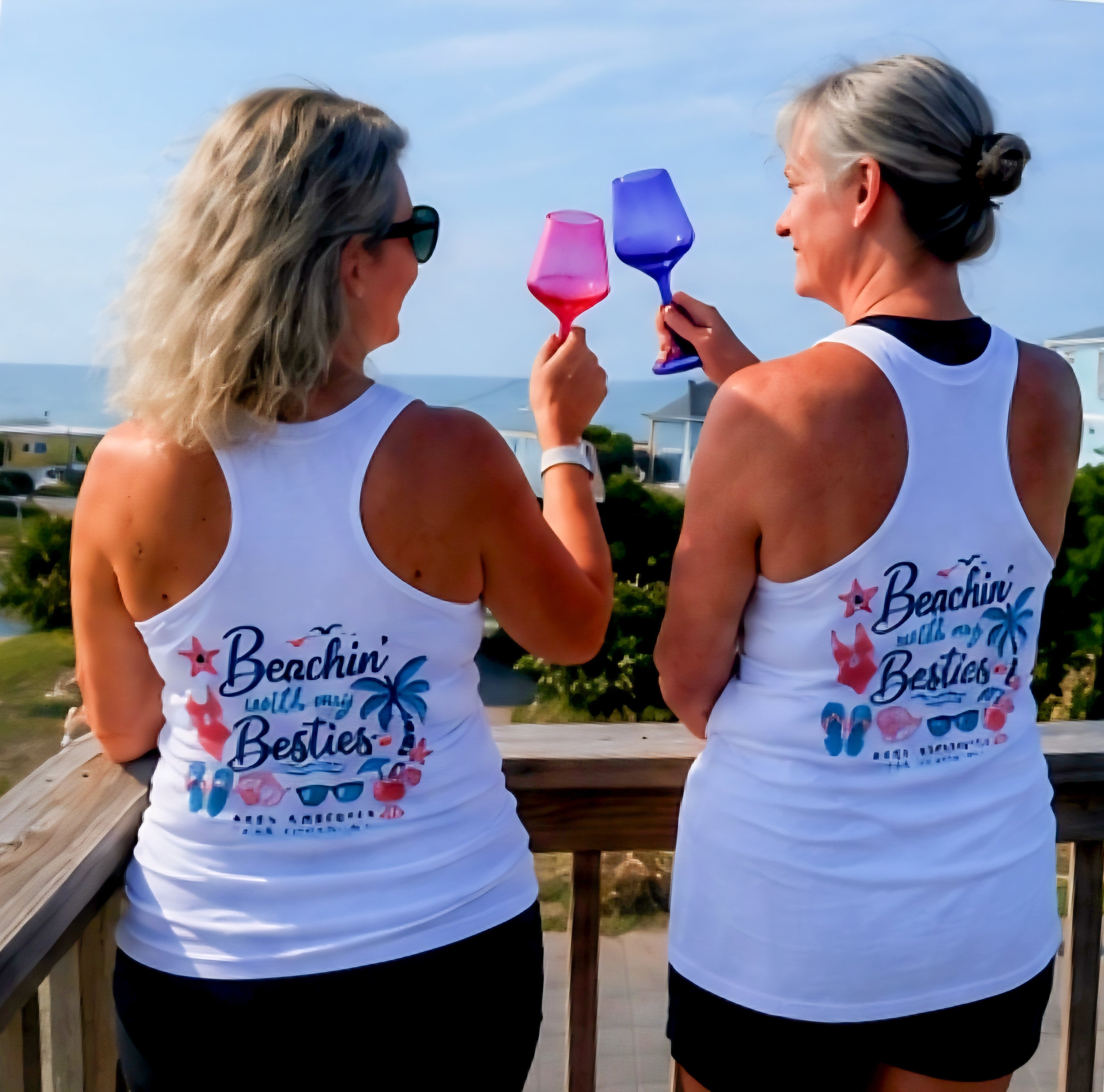 Beachin’ With My Besties Girls Trip Racerback Tank Top