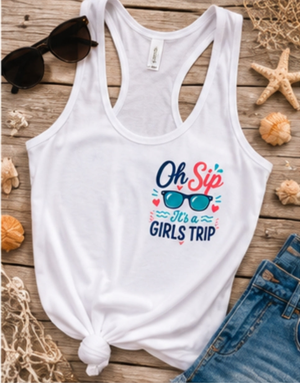 Beachin’ With My Besties Girls Trip Racerback Tank Top