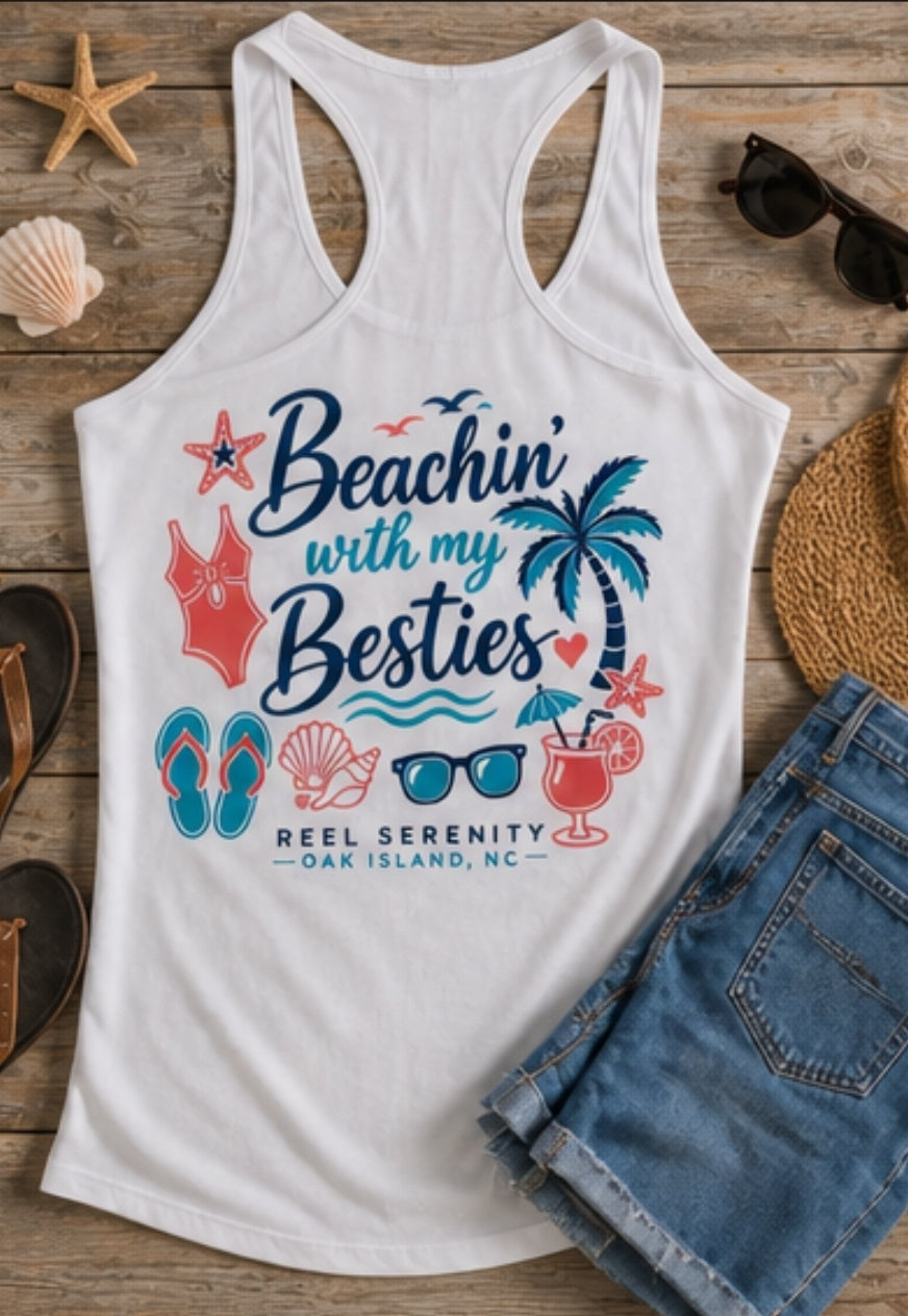 Beachin’ With My Besties Girls Trip Racerback Tank Top