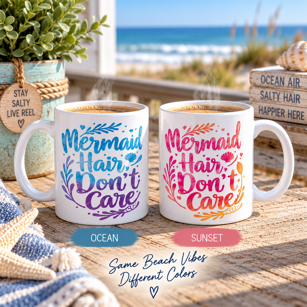 Mermaid Hair Don’t Care Coastal Coffee Mug