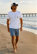 Oak Island Palm & Surfboard Pocket Tee