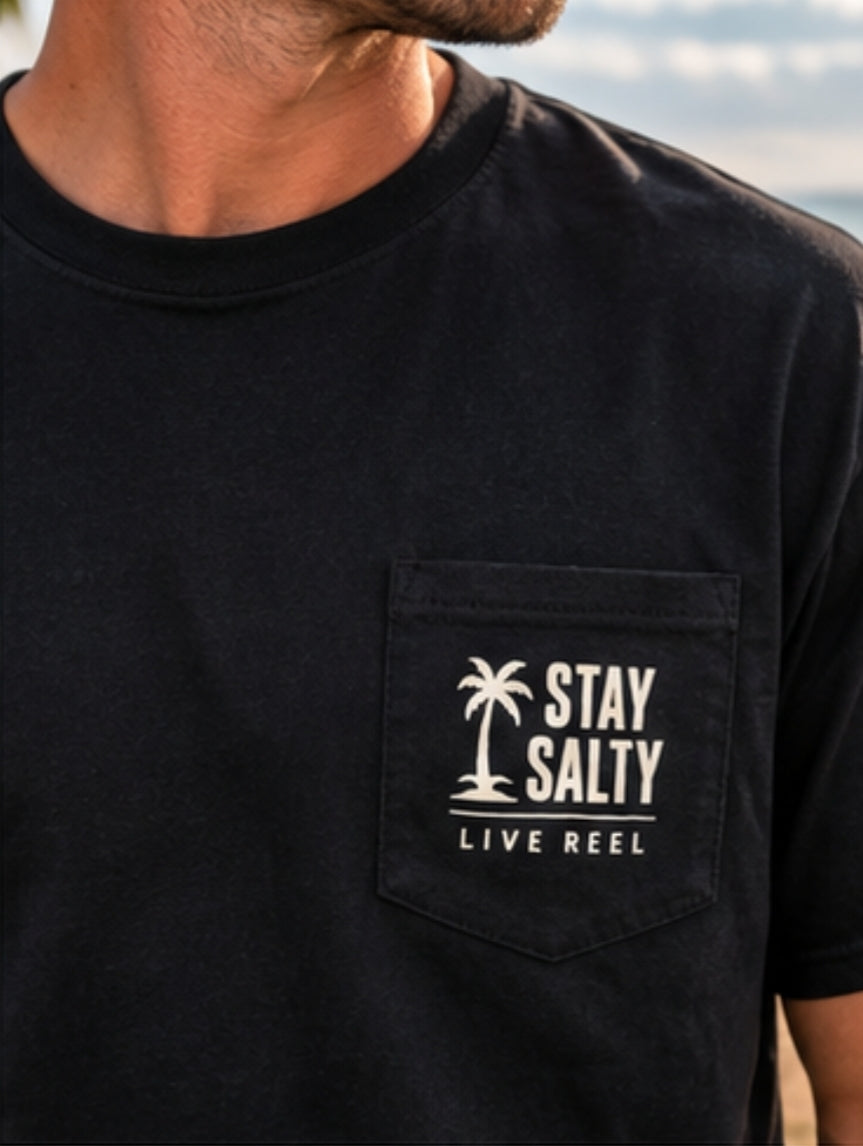 Reel Serenity Surf Shack Pocket Tee | Men's Coastal Shirt