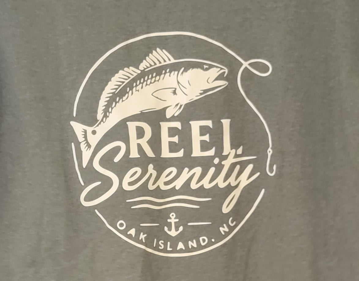 Reel Serenity Angler Pocket Tee-Oak Island Fishing Shirt